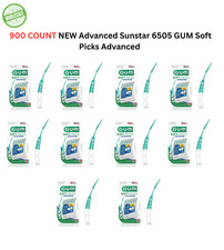 900 NEW Advanced Sunstar 6505 GUM Soft Picks Advanced - 10x 90picks - New-SEALED picture