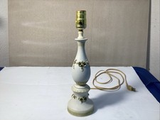 vintage Japanese porcelain lamp applied three dimensional flowers 13.5” picture