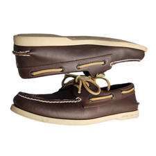 Sperry Top-Sider Boat Shoes Mens 9.5M Brown Leather Moc Toe Comfort 0195115 EUC picture