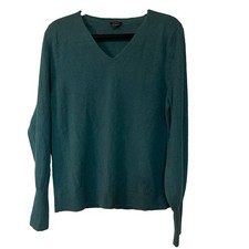 TALBOTS Pure Cashmere Sweater Women X-Large Teal Green V-Neck Soft Luxury picture