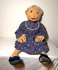 Folkmanis Grandma Hand Puppet Floral Dress White Hair Vintage 2000 *Very Rare* picture