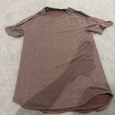 Lululemon License to Train Men's Short Sleeve Gym Shirt Heathered Red Sz Large picture