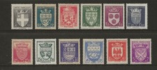 1942 France Arms Series Semi-Postal Set - Scott B135-146 Mint w/VF Centering picture