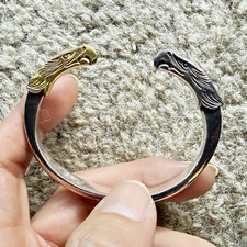 Taro Washimi Very Rare Four Eye Eagle Face Bangle Silver/Gold K18 picture
