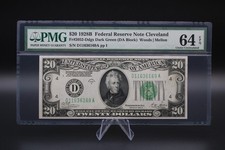 1928B $20 Federal Reserve Note Cleveland FR#2052 Ddgs Dark Green PMG 64 EPQ picture