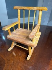 Handmade Vintage Wooden Miniature Rocking Chair 6 1/2 H 41/2