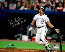 Pat Borders Signed Blue Jays World Series Batting 8x10 Photo w/92 WS MVP -SS COA picture
