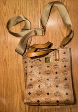 MCM Cognac Genuine Leather Mini Tote Bag 5.3” x 7” x 1.75” w/ Dust Bag picture