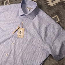 Peter Millar Summer Comfort Shirt Mens Medium Blue Wine Glass Print MS24W48SUPP picture