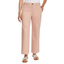 Ella Moss Women's Wide Leg Crop Pant Front Side Pockets High Rise picture
