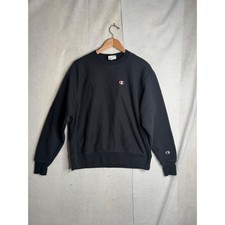 Champion Reverse Weave Sweatshirt Mens Large Black GF70 BKC Crewneck Pullover picture