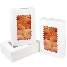 qiqee 9x6x2.5 Inch White Cookie Box with Window 15Pcs inches, picture