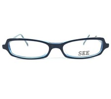 See Petite Eyeglasses Frames 5117 C.K2 Clear Blue Cat Eye Rectangular 49-15-140 picture