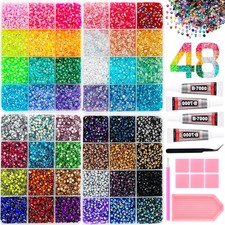 UWETIME 32000Pcs Resin 3mm, Set 1 - 4 Boxes Rhinestones with 4 Pcs Glue picture