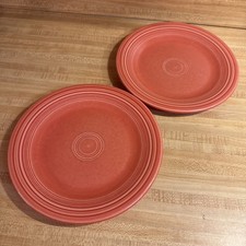 2 X Fiesta Persimmon Dinner Plates 10.5” Homer Laughlin USA Retired Color picture