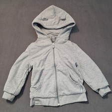 Cubcoats 2-in-1 Hoodie Plush Bear Kids Size 6-7 Grey Marl Zip Up Sweatshirt picture