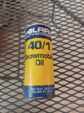 Vintage Polaris 40/1 Snowmobile Oil Can 16 fl oz Sealed Pull Tab 1980s 2-Stroke picture