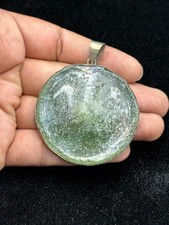 Amazing Rare Ancient Roman Glass Pendant With Real Patina picture