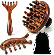 3 Pcs Wooden Head Scalp Massager Comb, Sandalwood Scalp Massager for Hair picture