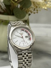 Rare Seiko 5 Automatic Men's Racer White Dial 7S26 Stainless Steel Japan Watch picture