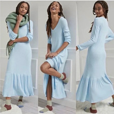 Saturday Sunday Anthropologie Taylor Flounced Rib Knit Maxi Dress size Large picture