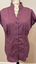 Worthington Stretch purple Tailored Button Front Blouse Shirt Medium M picture