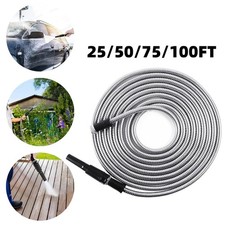 Stainless Steel Metal Garden Water Hose Pipe Flexible Lightweight 25/50/75/100FT picture