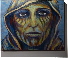 OOAK PORTRAIT OIL█PAINTING POP█REALIST ART█SIGNED VINTAGE ORIGINAL OUTSIDER█POP picture