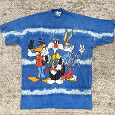 Vtg 1993 Jerry Leigh Tye-Dye Hippie Looney Tunes Bugs Daffy Sylvester T Shirt picture