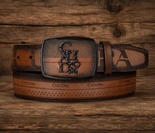 Cuadra Men's  Brown Cowhide Laser Belt   314 picture