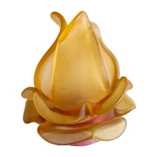 Unique Very Rare Handcrafted Antique French Two tones Glass Rose Petal Shade picture