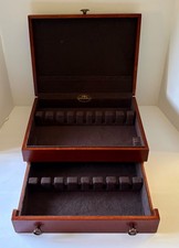 Vintage REED & BARTON Mahogany Silverware Flatware Storage Chest with One Drawer picture
