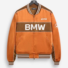 KITH x BMW Men’s Colorblock Full Zip Bomber Jacket Orange picture
