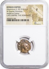 NGC F Bronze Roman Coin 311-313 AD Maximinus II Ancient picture