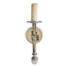 1990s Jacques Adnet Style Polished Nickel Hand Sconce, Wall Lamp 12.5