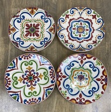 Pier 1 Global Medallion Appetizer Plates Set of 4 Ironstone 6 Inch picture