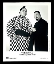 WWE YOKOZUNA MR FUJI P-100 OFFICIAL LICENSED ORIGINAL 8X10 PROMO PHOTO FROM 1992 picture