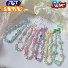Beaded Phone Charm Strap Pearl Bow Lanyard Wrist Strap Cute Bag Keychain Access picture