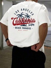 Los Angeles And California Surfing  Graphic Print T-Shirt picture