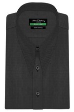 Men's Retro Dress Shirt Black Stripes 1930s Goodfellas Spear Point Dagger Collar picture