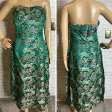 Vintage 1940’s style Chinese embossed strapless dress with capelet s picture
