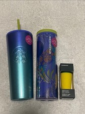 3pk Starbucks Hawaii Exclusive turtle ombré, hot plastic tumbler & keychain. New picture