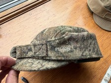 Vintage Filson Wool Lined Camo Cap Hat Ear Neck Cover Medium USA Seattle Buckle picture