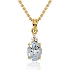 Pendant Jewelry 2.23cts Aquamarine Diamond Yellow Gold 18K Natural Gemstone picture