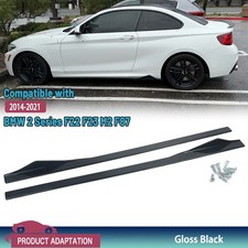 M2 Style Side Skirts For BMW F22 F23 F87 2014-20 M2 Style Glossy Black Extension picture