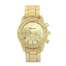 Geneva Watch Mens Diamond alloy three eye movement quartz Mens Watch Watch picture