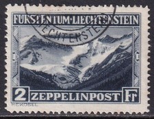 LIECHTENSTEIN 1931 Zeppelin 2f. Deep Slate-Blue SG 117 Used (CV £550) picture