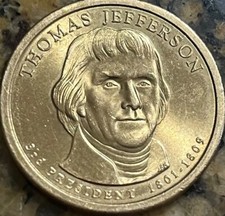 2007-D  Thomas Jefferson Presidential dollar coin picture