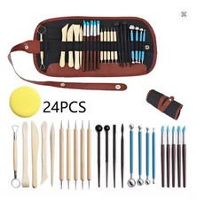 23PCS Clay Sculpting Tools Set Pottery Ceramic Polymer Modeling Kit Supplies picture
