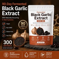 1-5 Bag Fermented Black Garlic 300 Softgels, Odorless Vegan Non-GMO Supplement picture
